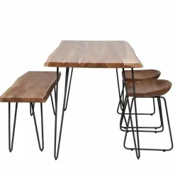 WoonStijl Eetkamertafel edge Massief acacia naturel - 130 cm