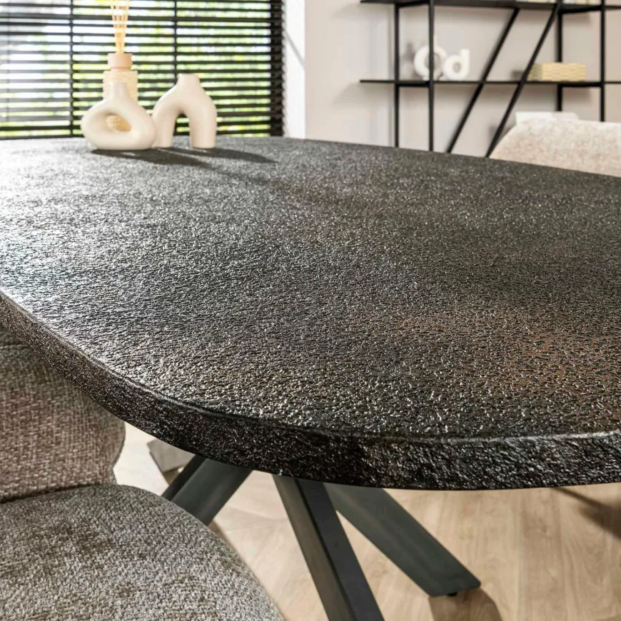 WoonStijl Eettafel 215 deens ovaal Metallic