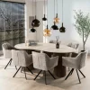 WoonStijl Eettafel Romano niervormig 215cm / 3D keramiek travertin