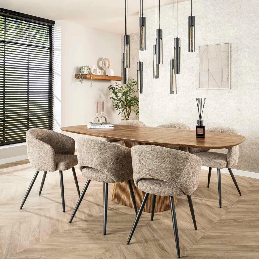 WoonStijl Eettafel Wave centrale poot 215 cm