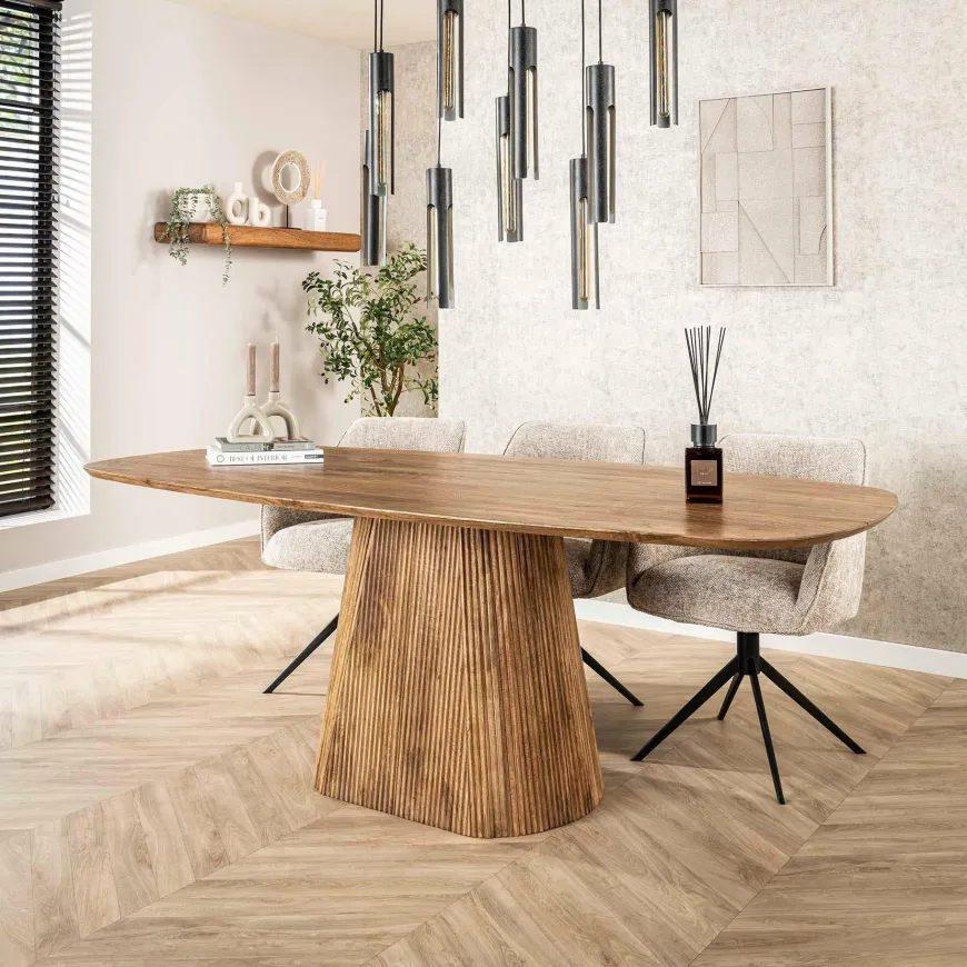 WoonStijl Eettafel Wave centrale poot 215 cm