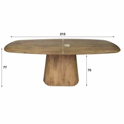WoonStijl Eettafel Wave centrale poot 215 cm