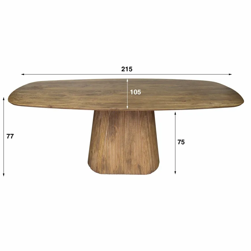 WoonStijl Eettafel Wave centrale poot 215 cm