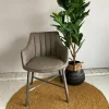 WoonStijl Eettafelfauteuil Striped PU Taupe