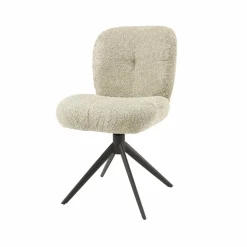 WoonStijl Eettafelstoel Comfort draaibaar Boucle Zand