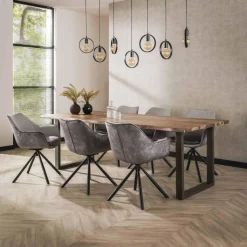 WoonStijl Eettafelstoel Lobby velvet antraciet