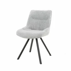 WoonStijl Eettafelstoel Plooi Boucle zilverkleurig