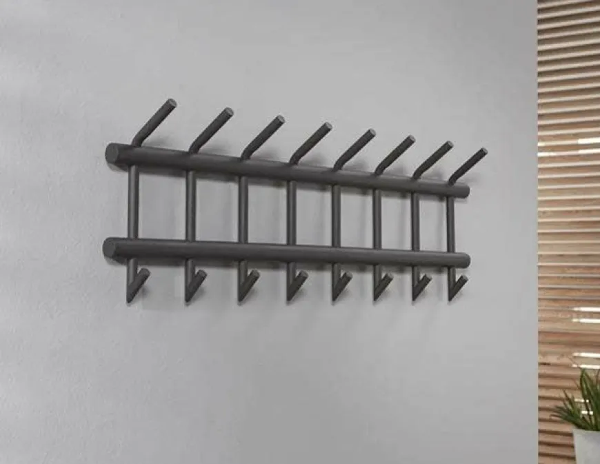 WoonStijl Garderobe 8 haaks breed ronde buis