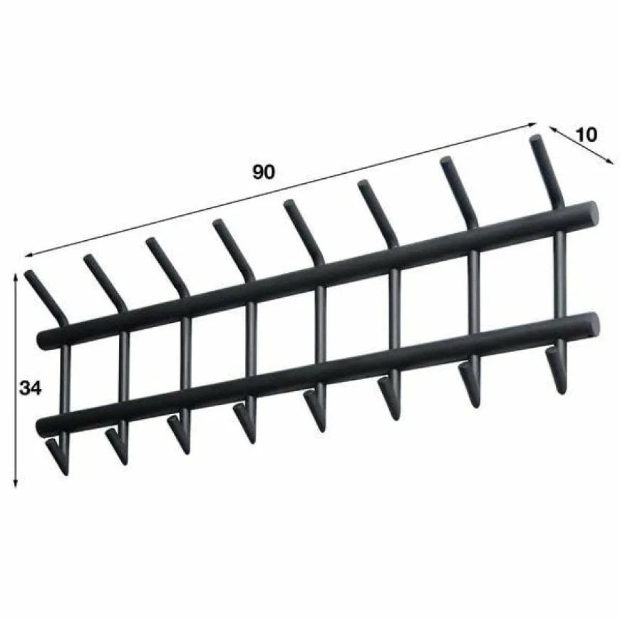 WoonStijl Garderobe 8 haaks breed ronde buis