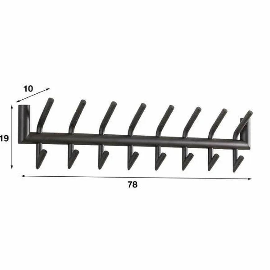 WoonStijl Garderobe 2x8 haaks ronde buis