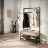 WoonStijl Garderobebank Luno 6+5 haken bruin