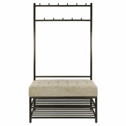 WoonStijl Garderobebank Luno 6+5 haken bruin