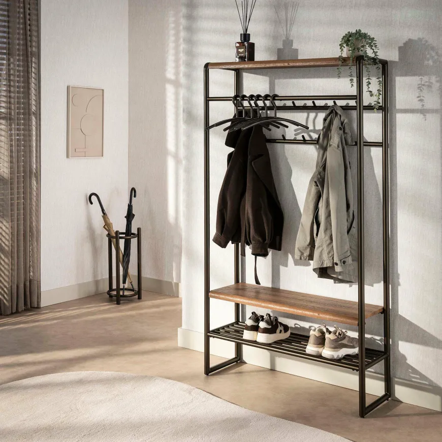 WoonStijl Garderobemeubel Luno 100cm bruin