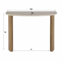 WoonStijl Hal-/kaptafel Romano Curvo Keramiek travertin