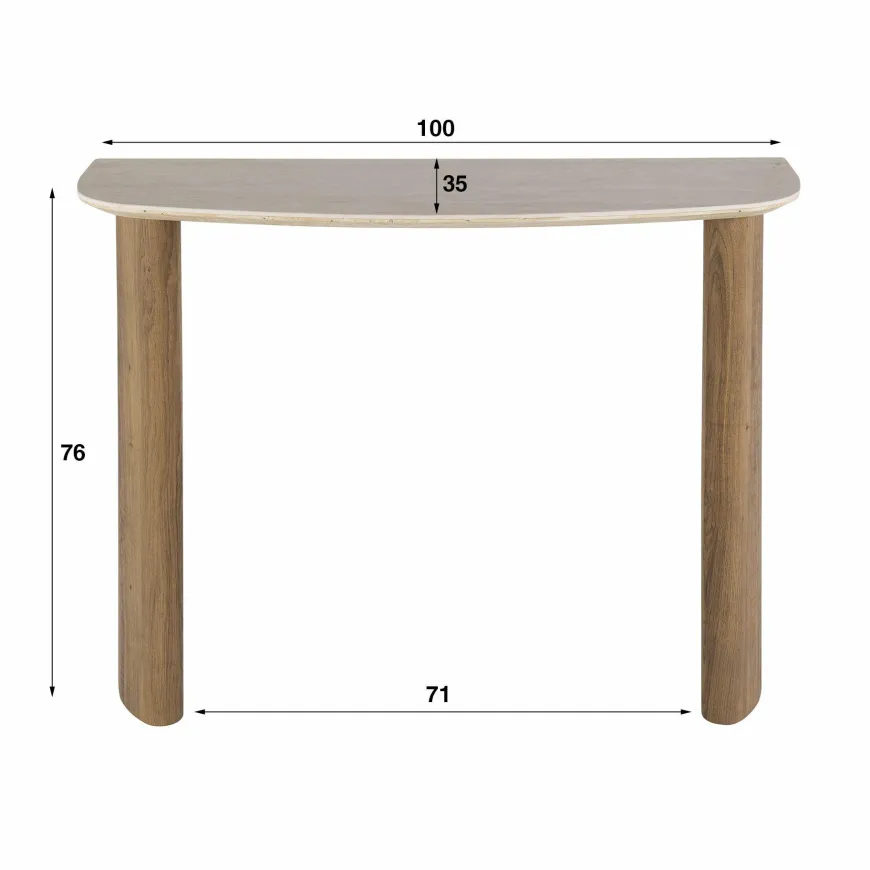 WoonStijl Hal-/kaptafel Romano Curvo Keramiek travertin
