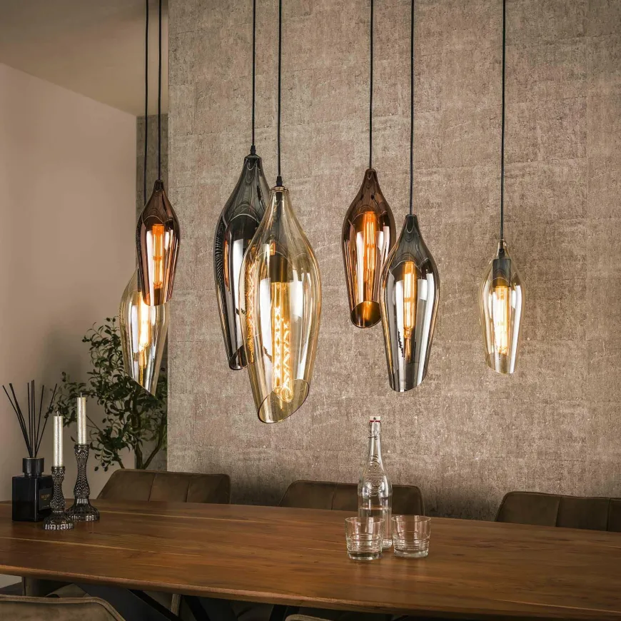 WoonStijl Hanglamp 4+3 cocoon mix glass