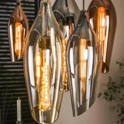 WoonStijl Hanglamp 4+3 cocoon mix glass