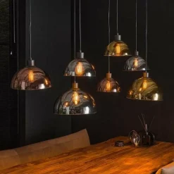 WoonStijl Hanglamp 4+3 disk glass tricolore