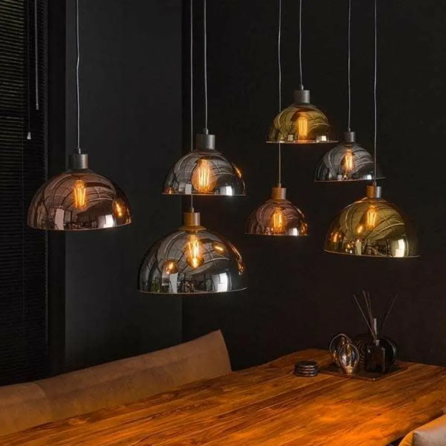 WoonStijl Hanglamp 4+3 disk glass tricolore