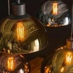 WoonStijl Hanglamp 4+3 disk glass tricolore
