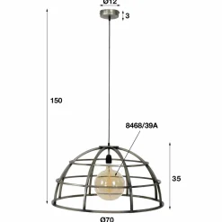 WoonStijl Hanglamp Ø70 dome / Oud zilver
