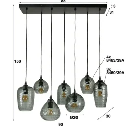 WoonStijl Hanglamp 4+3 hexagon mix