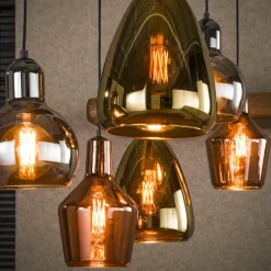 WoonStijl Hanglamp 3+3 mix glass tricolore