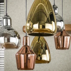 WoonStijl Hanglamp 3+3 mix glass tricolore