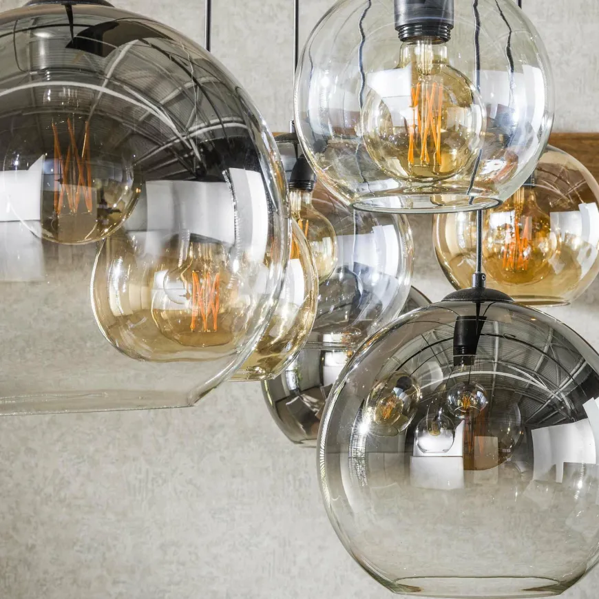 WoonStijl Hanglamp 4+3 multi globe XL