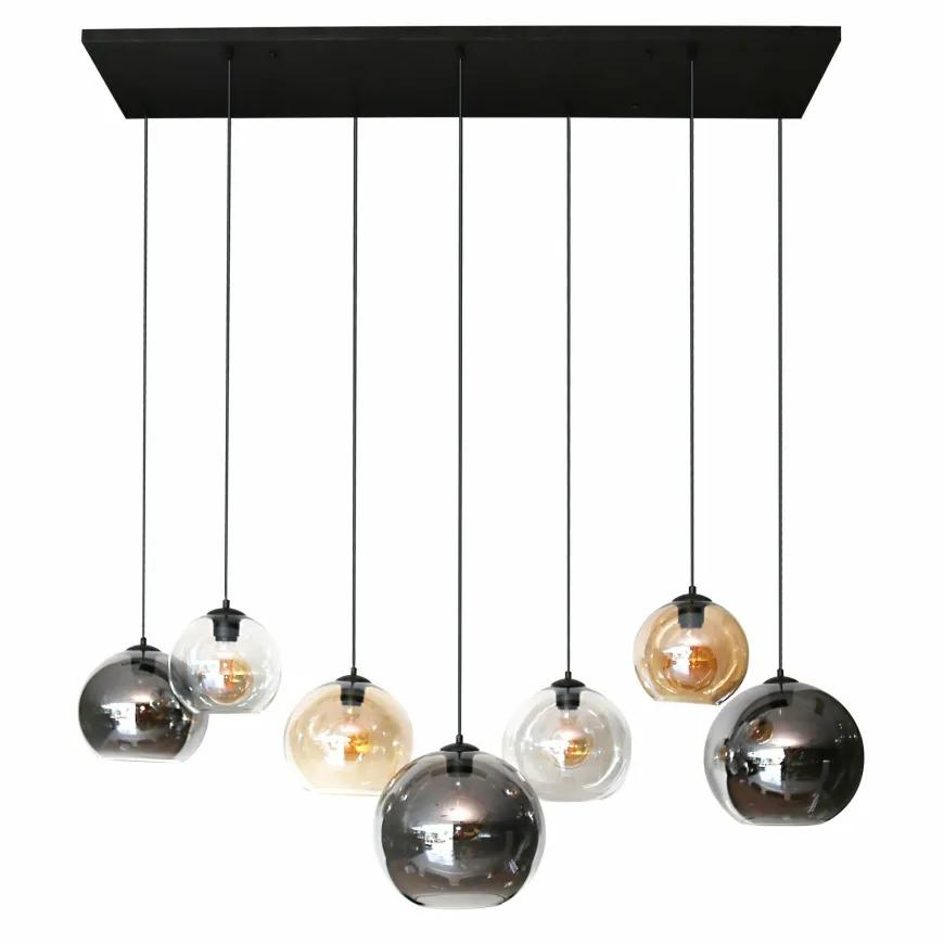 WoonStijl Hanglamp 4+3 multi globe XL