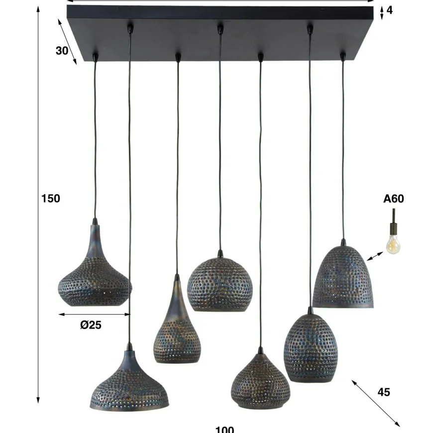 WoonStijl Hanglamp 4+3 punch mix