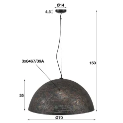 WoonStijl Hanglamp Ø70 Punch