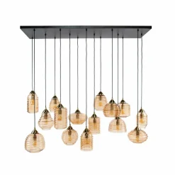 WoonStijl Hanglamp 5+5+5 rib glass