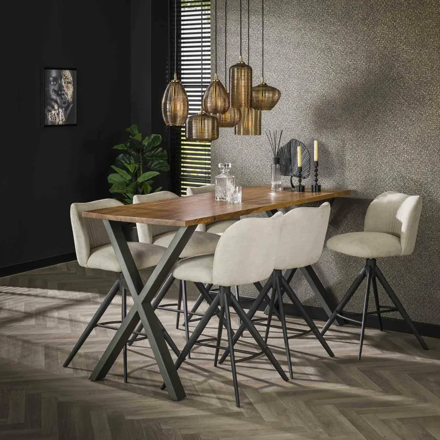 WoonStijl Hanglamp 4+3 stripe glass horizontal