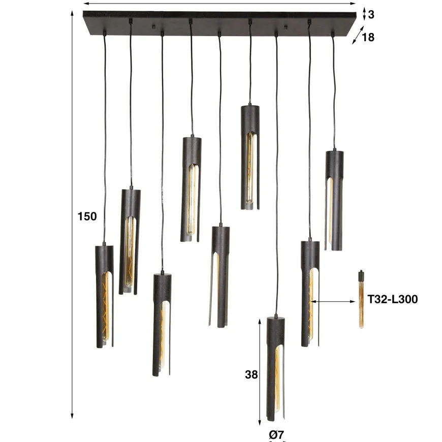 WoonStijl Hanglamp 5+4 tube