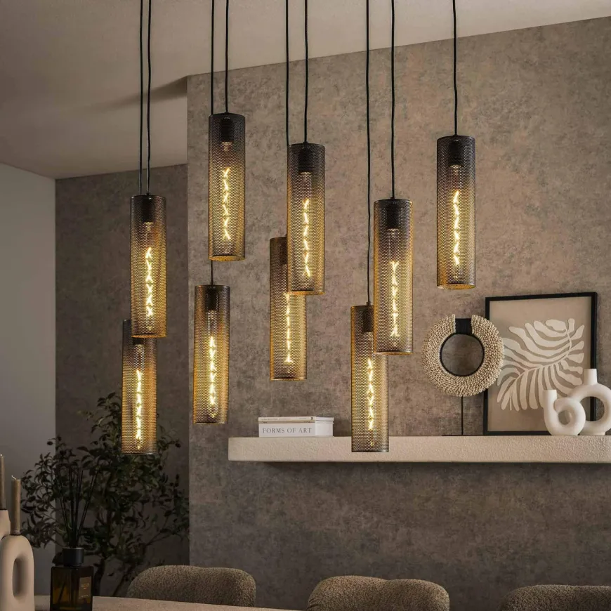 WoonStijl Hanglamp 5+4 tube mesh