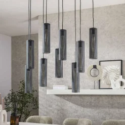 WoonStijl Hanglamp 5+4 tube mesh