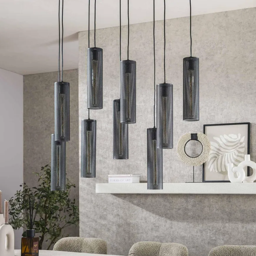 WoonStijl Hanglamp 5+4 tube mesh