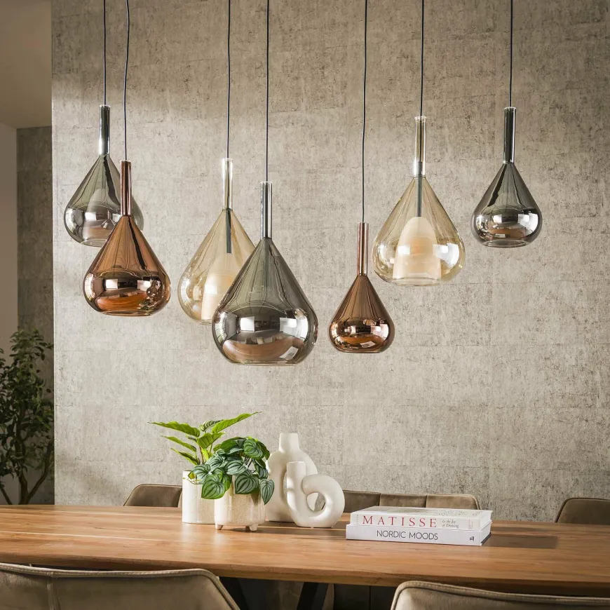 WoonStijl Hanglamp 4+3 wings mix glass