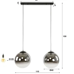 WoonStijl Hanglamp bubble shaded XL 2L