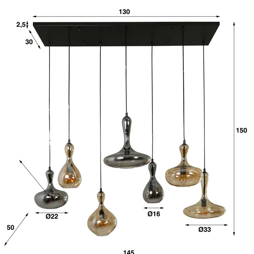 WoonStijl Hanglamp Karaf 4+3