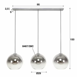 WoonStijl Hanglamp 3L bubble shaded