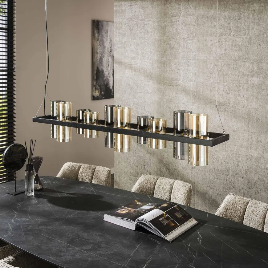 WoonStijl Hanglamp 10L cylinder mixed glass
