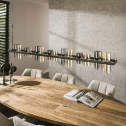 WoonStijl Hanglamp 14L cylinder mixed glass