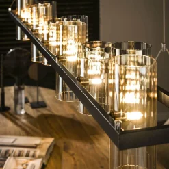 WoonStijl Hanglamp 14L cylinder mixed glass