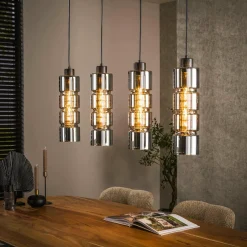WoonStijl Hanglamp 4L cylinder glas