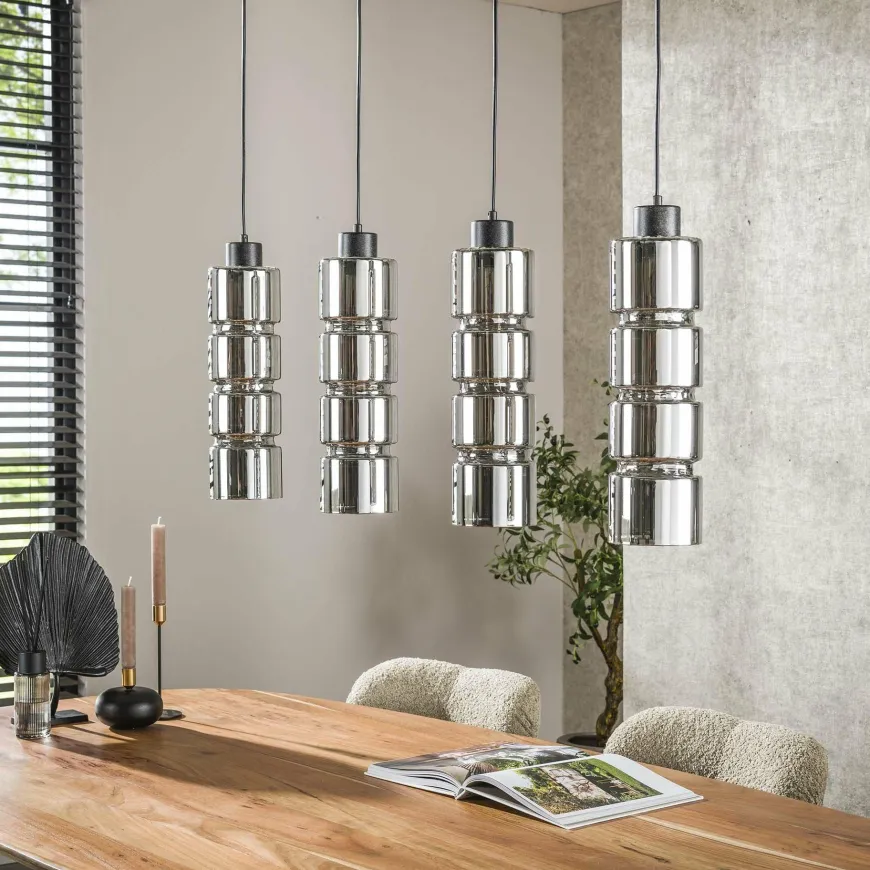 WoonStijl Hanglamp 4L cylinder glas