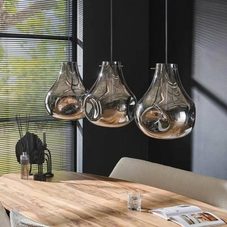WoonStijl Hanglamp 3L dent glass