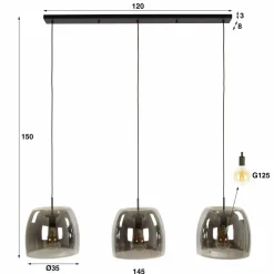 WoonStijl Hanglamp 3L drift glass