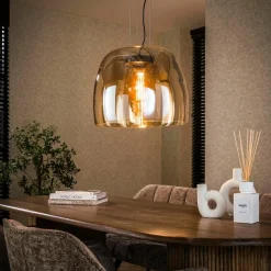 WoonStijl Hanglamp 1L drift XL glass Amber